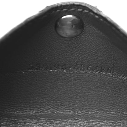 Alexander McQueen Calfskin Crocodile Embossed Skull Envelope Card Holder Grey 7 of 9