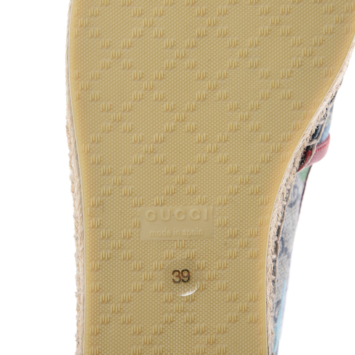 Gucci GG Supreme Monogram Blooms Espadrilles 39 Beige Blue Navy Hibiscus Red 6 of 9