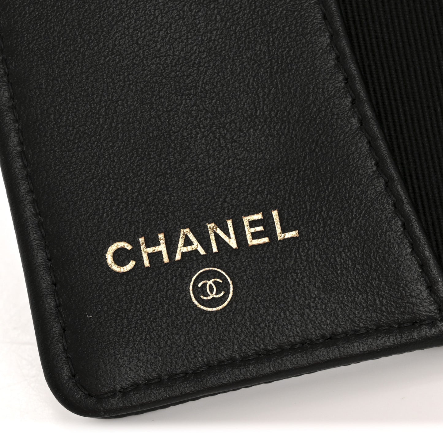 Caviar Embossed Camellia 4 Key Holder Case Black