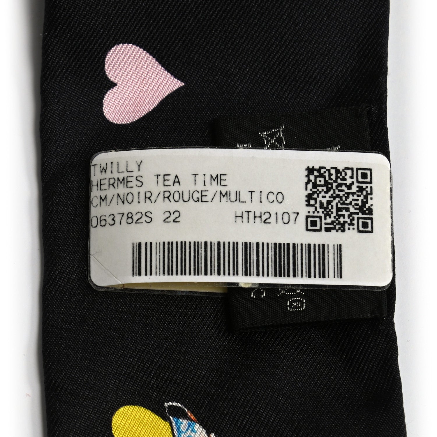Hermes Silk Tea Time Twilly Black Rouge Multicolor 4 of 4