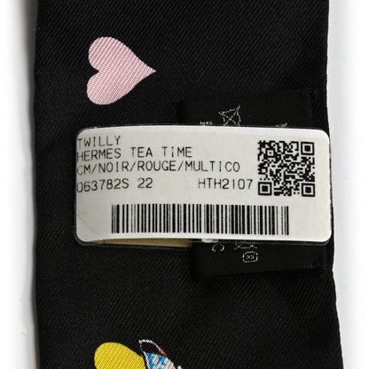 Hermes Silk Tea Time Twilly Black Rouge Multicolor 4 of 4