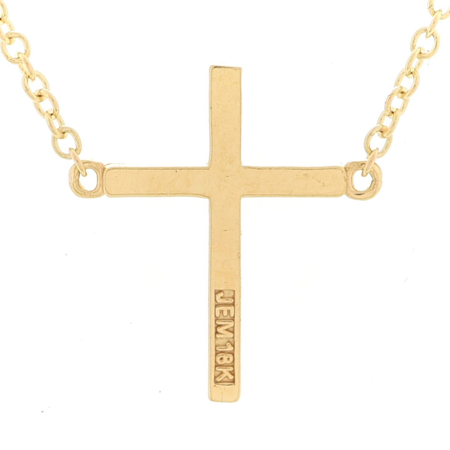 18K Yellow Gold Diamond Cross Pendant Necklace