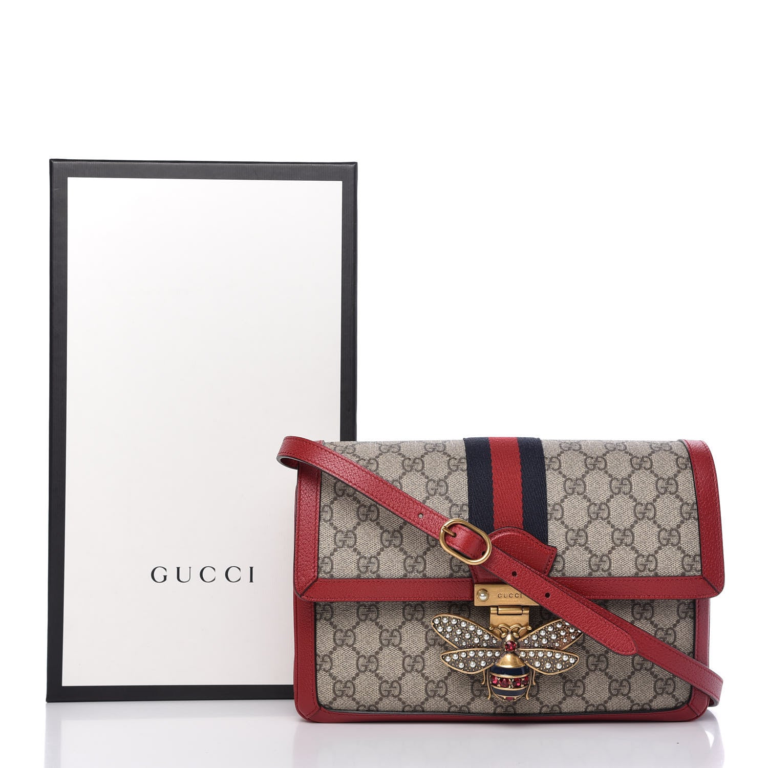 Gucci GG Supreme Monogram Medium Queen Margaret Shoulder Bag Red 12 of 12