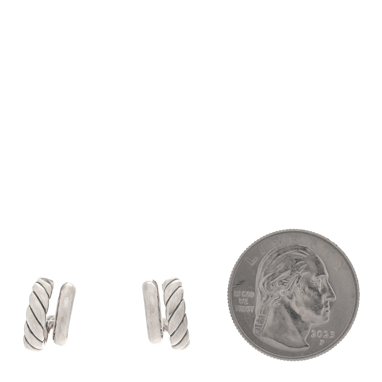 Sterling Silver 13.5mm Mercer Double Hoop Huggie Earrings