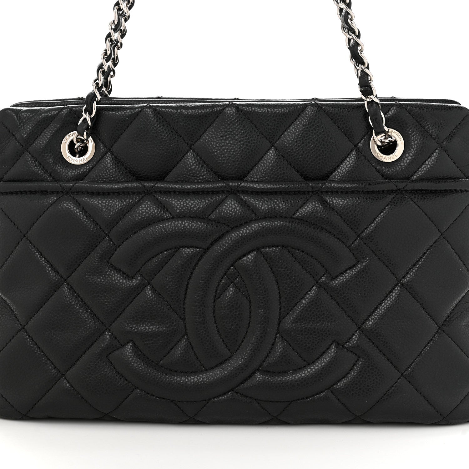 Chanel Caviar Quilted Timeless CC Soft Tote Black 8 of 12