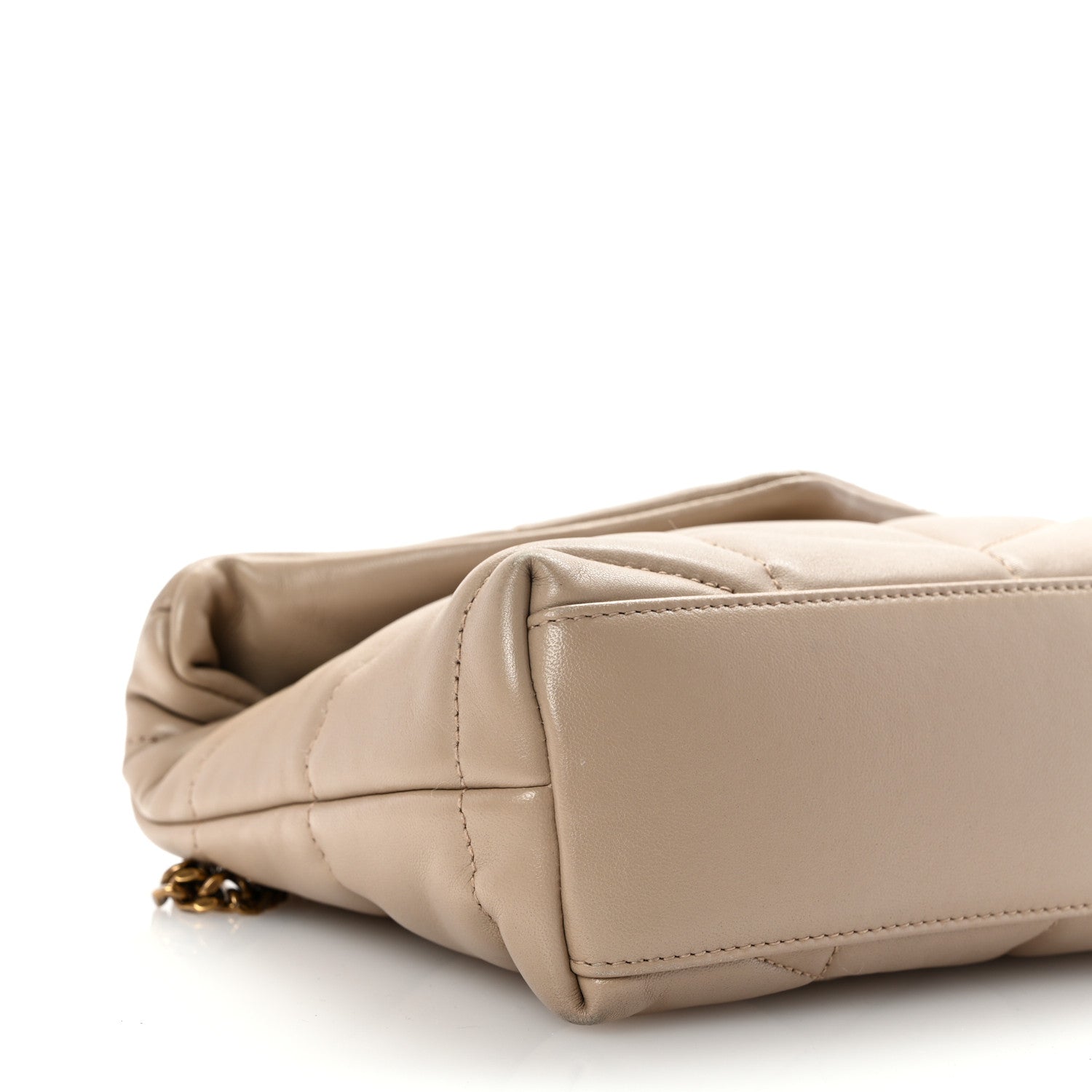 Saint Laurent Lambskin Quilted Toy Loulou Puffer Monogram Chain Satchel Nude Powder 10 of 11