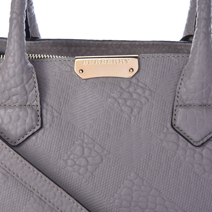Burberry Heritage Grain Check Embossed Medium Dewsbury Tote Pale Grey 9 of 12