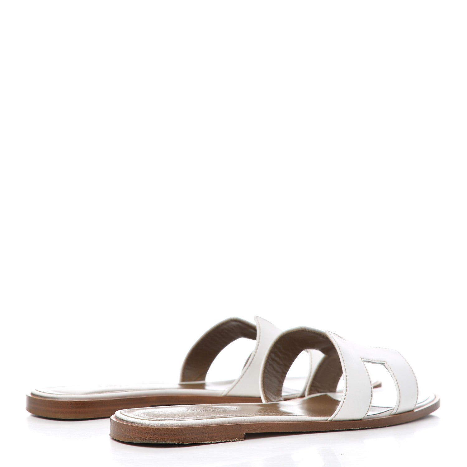 Hermes Box Calfskin Oran Sandals 40 White 4 of 19