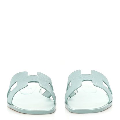 Hermes Epsom Oran Sandals 40 Vert Embrun 2 of 10