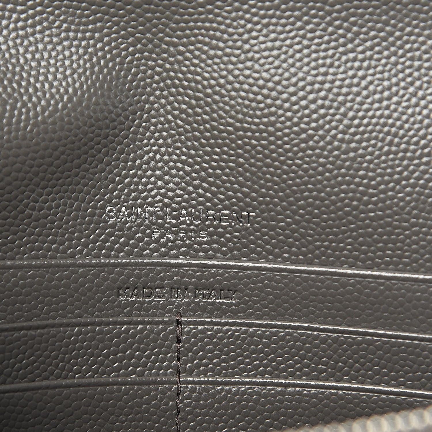 Saint Laurent Grain De Poudre Matelasse Chevron Monogram Envelope Chain Wallet Coal 6 of 10