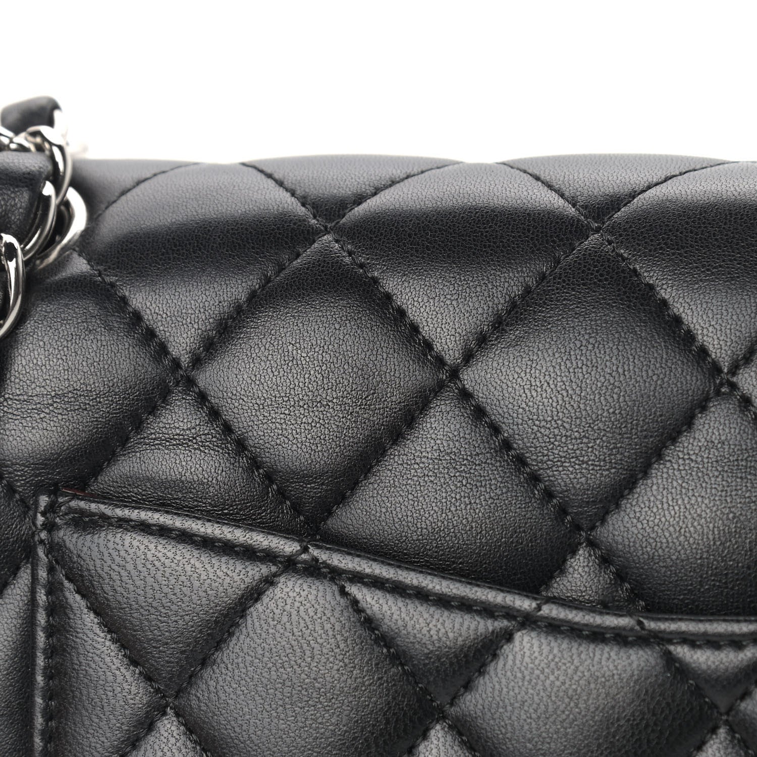 Chanel Lambskin Quilted Medium Double Flap Black 15 of 15