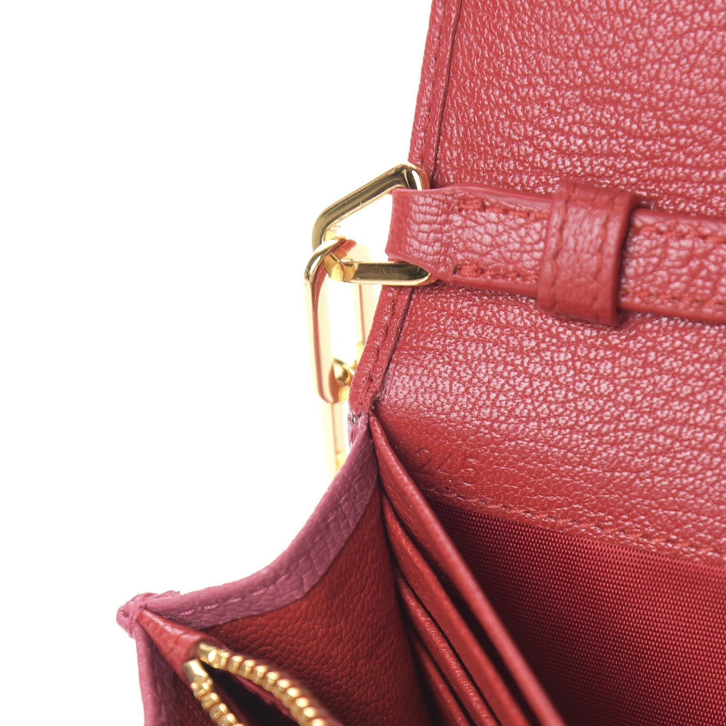 Goatskin Madras Bicolor Wallet On Chain Fuoco Bruyere