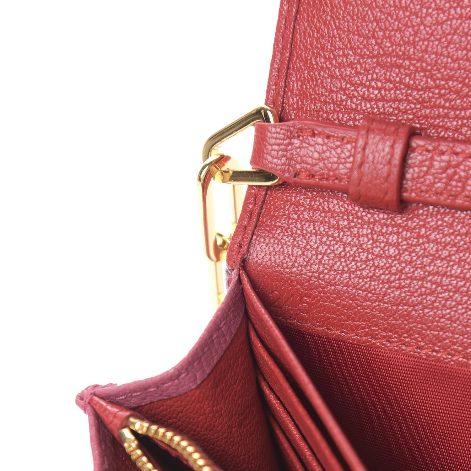 Miu Miu Goatskin Madras Bicolor Wallet On Chain Fuoco Bruyere 8 of 12