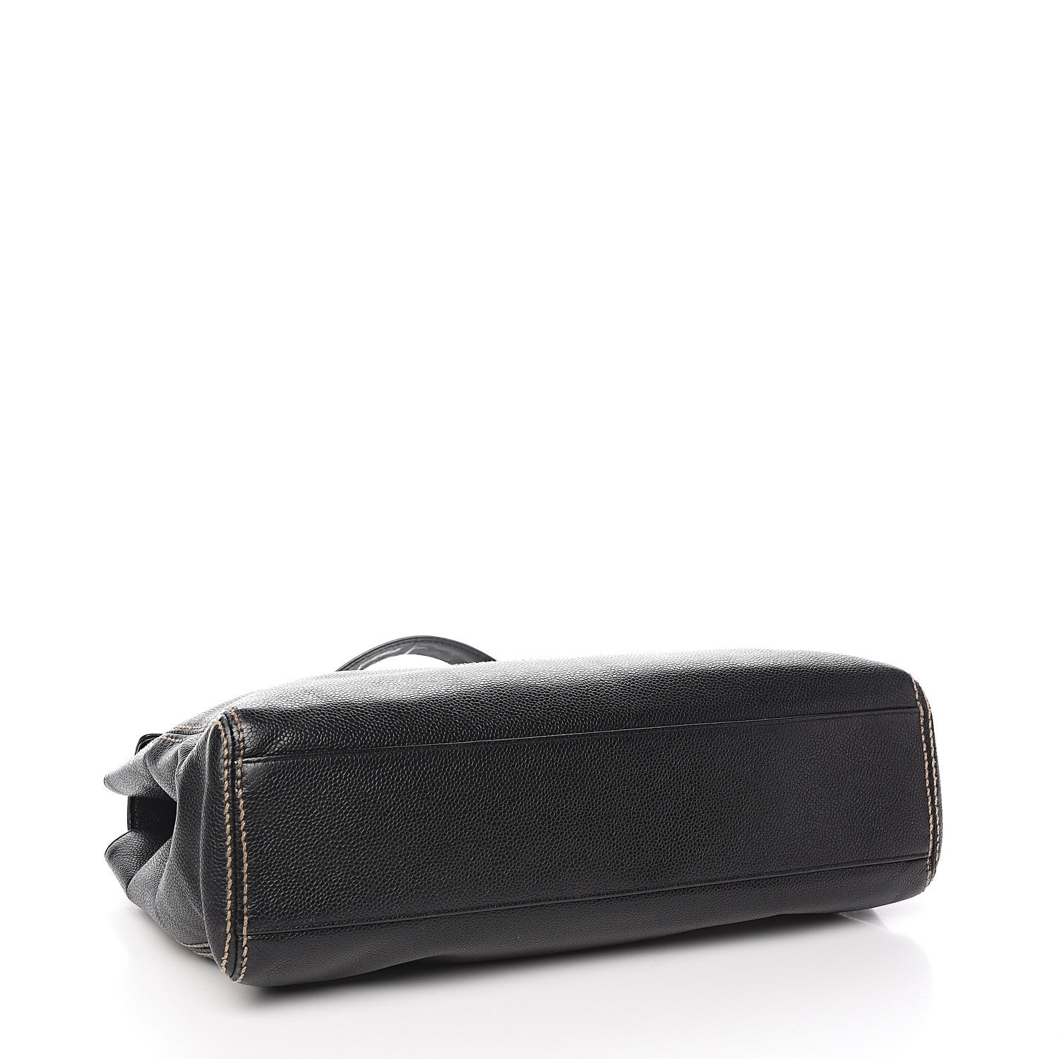 Chanel Caviar CC Stitched Flap Shoulder Bag Black 3 of 9