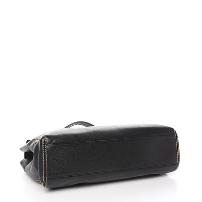 Chanel Caviar CC Stitched Flap Shoulder Bag Black 3 of 9