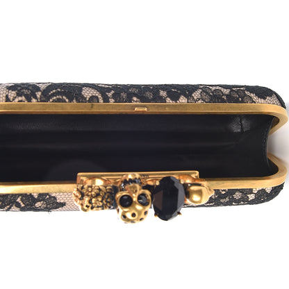 Alexander McQueen Lace Knuckle Duster Clutch Black Beige 5 of 10