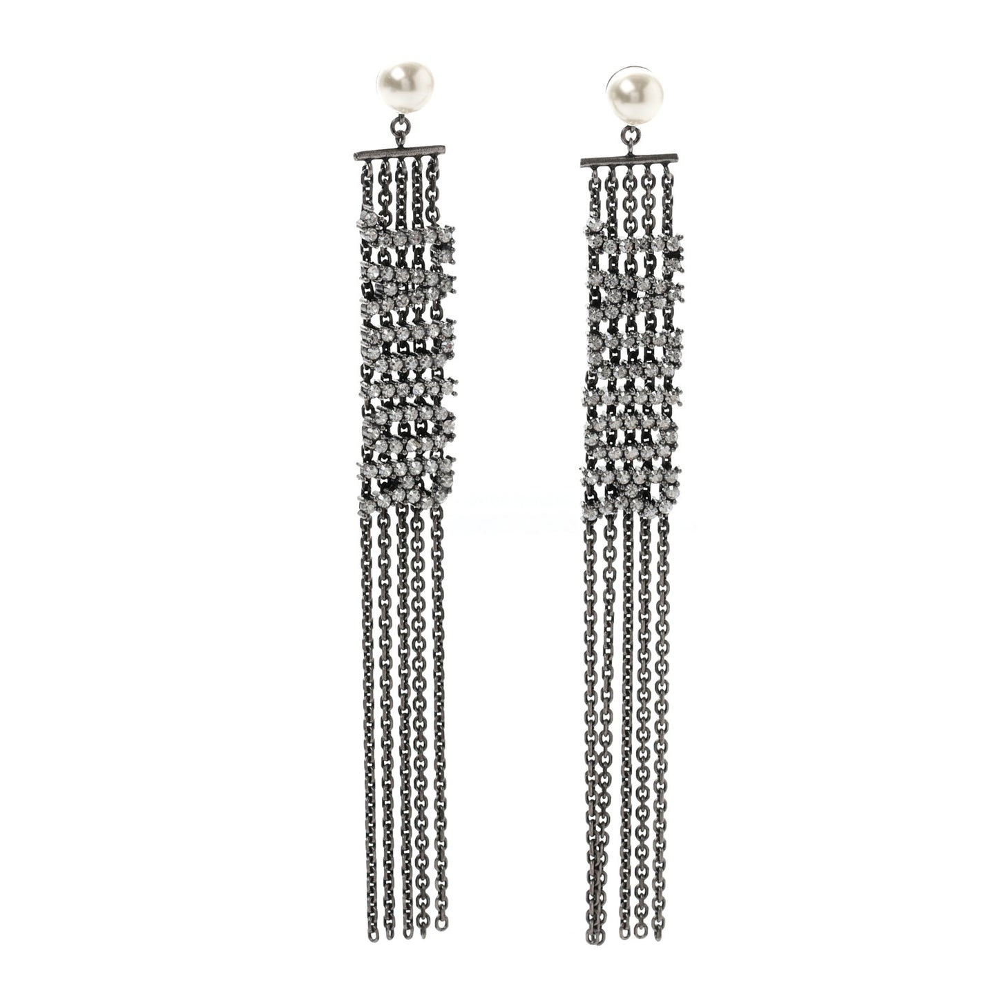 Crystal J'Adior Dangle Chain Earrings Silver