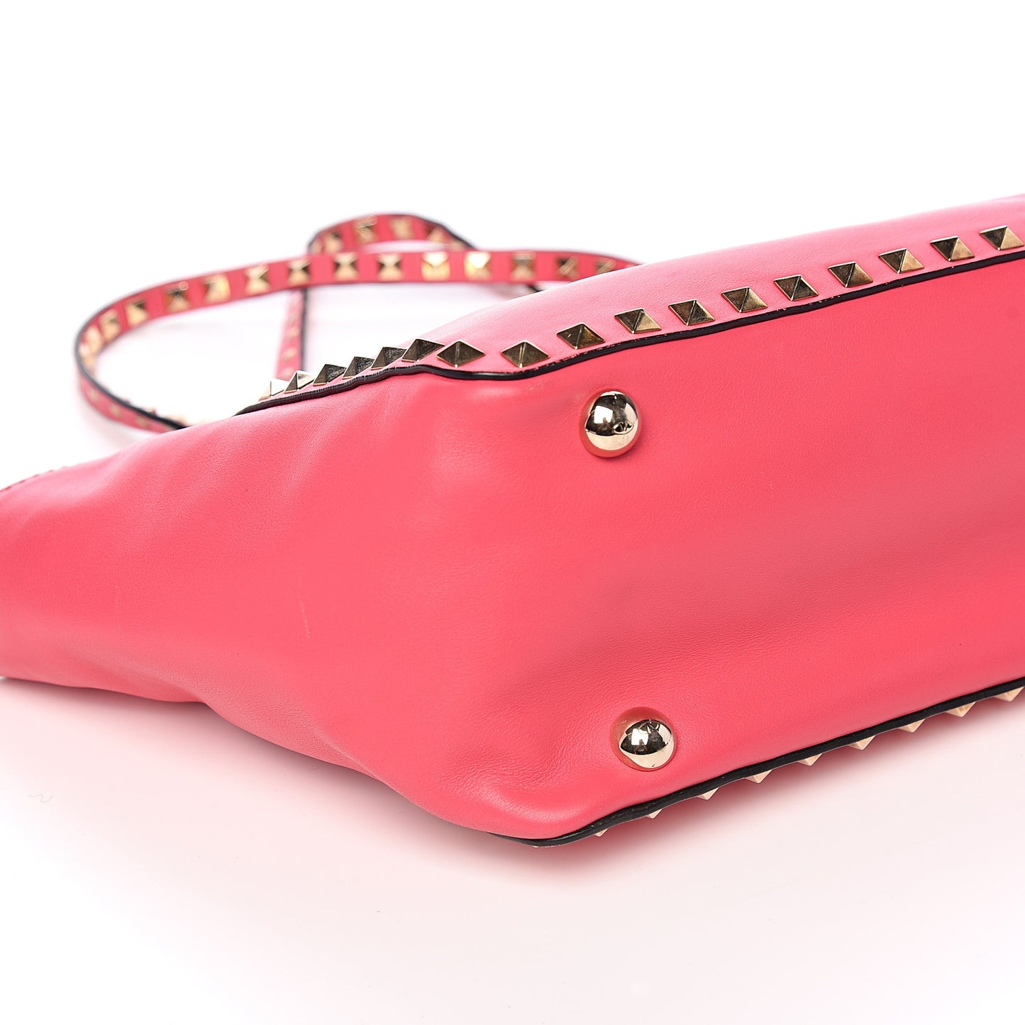 Vitello Small Rockstud Tote Deep Rose