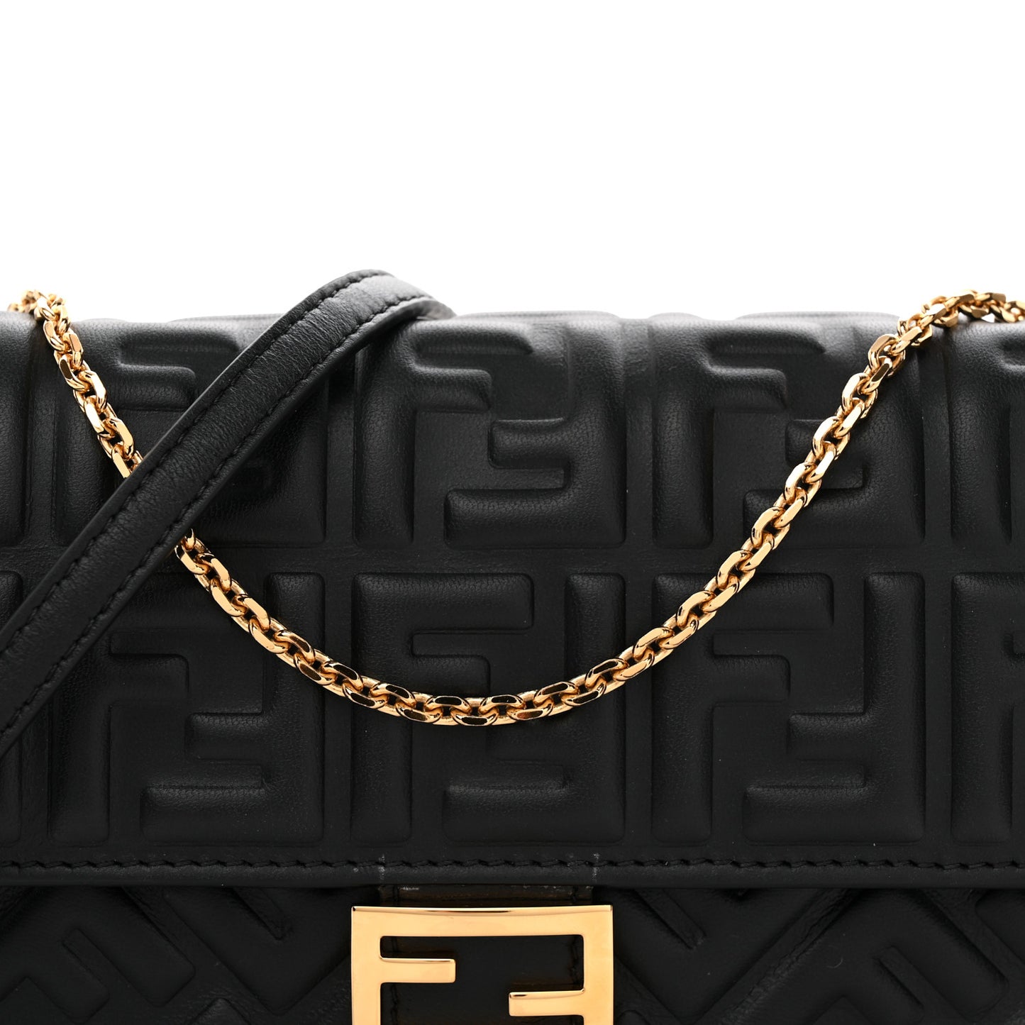 Nappa Matisse FF Embossed Wallet On Chain Black