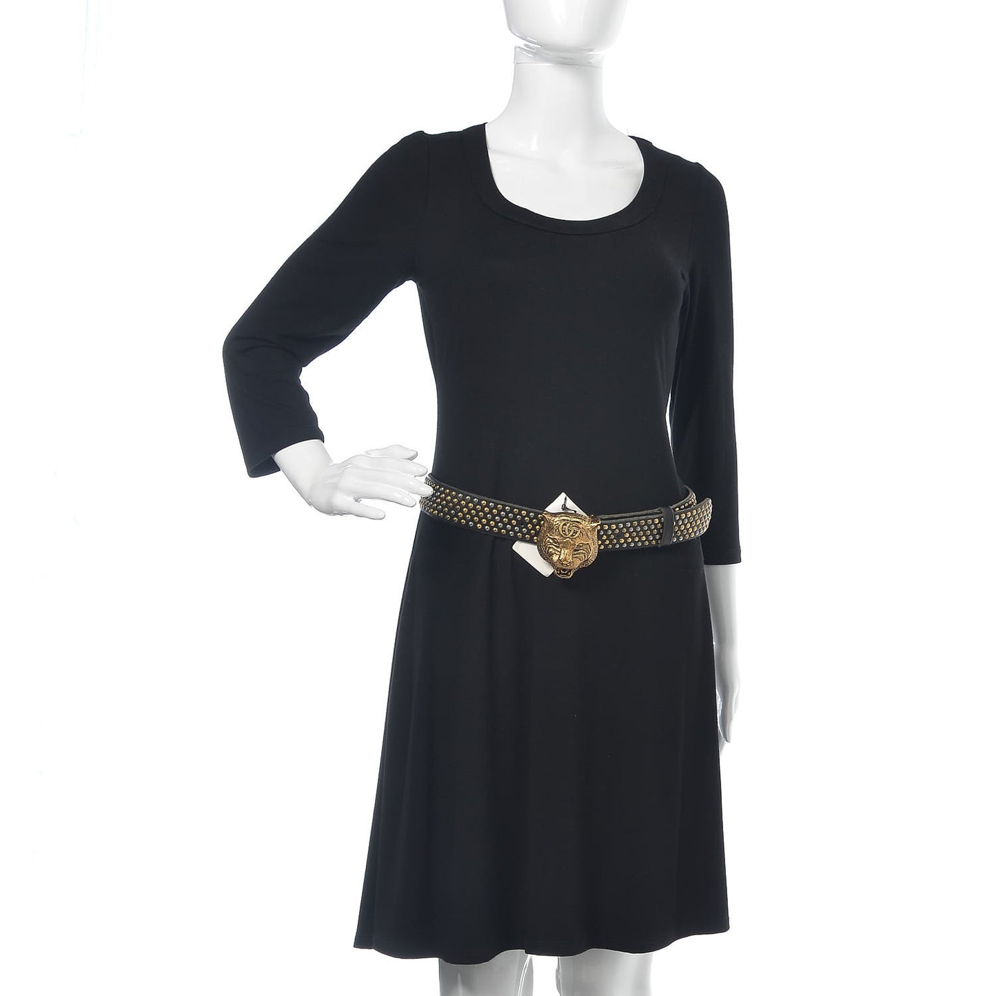 Calfskin Studded Feline Belt 100 40 Black