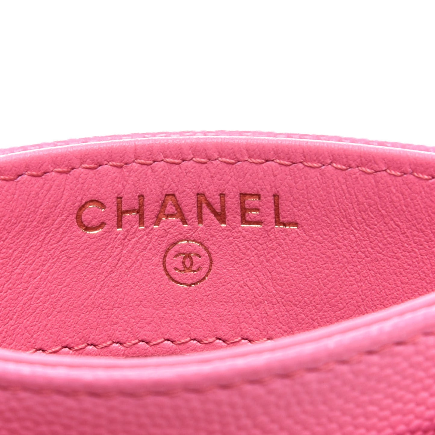 Caviar Quilted Card Holder Pink