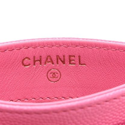 Chanel Caviar Quilted Card Holder Pink 6 of 9