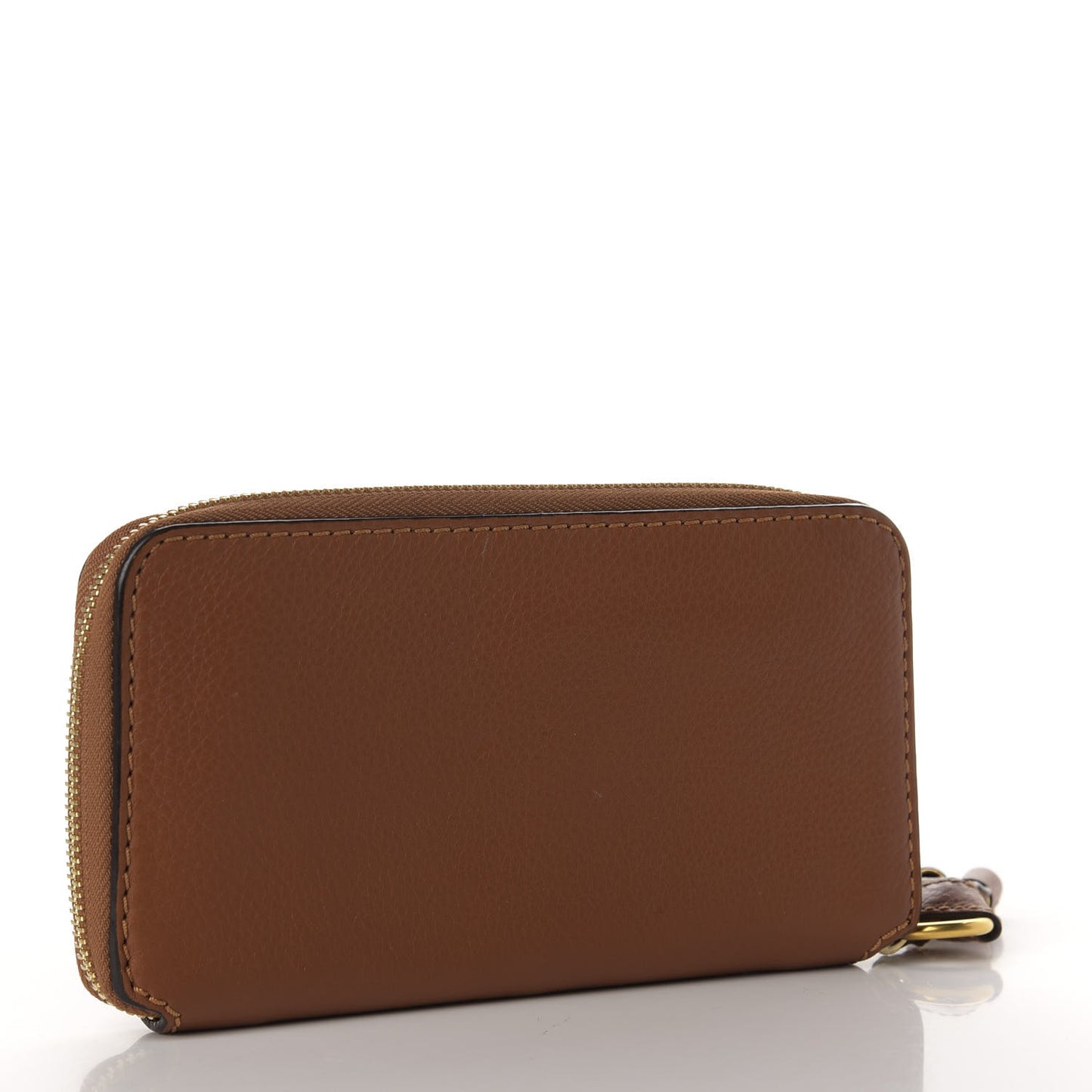 Grained Calfskin Marcie Long Zip Around Wallet Tan