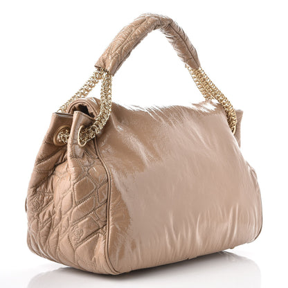 Chanel Vinyl Rodeo Accordion Flap Bag Beige 3 of 7