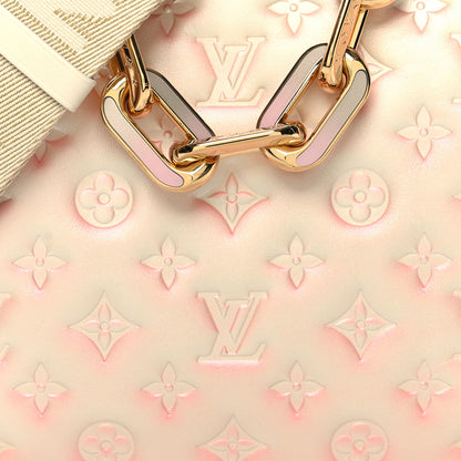 Louis Vuitton Pearlescent Lambskin Embossed Monogram Coussin PM Beige Rose 9 of 11