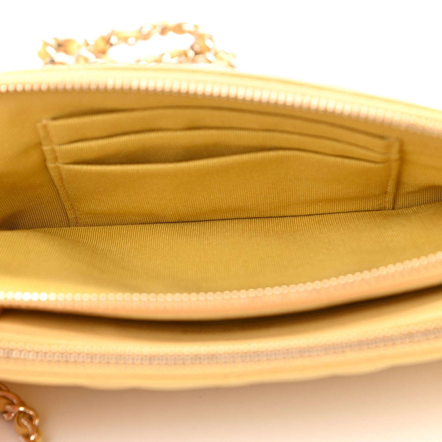 Lambskin Quilted Small Clutch With Chain Yellow