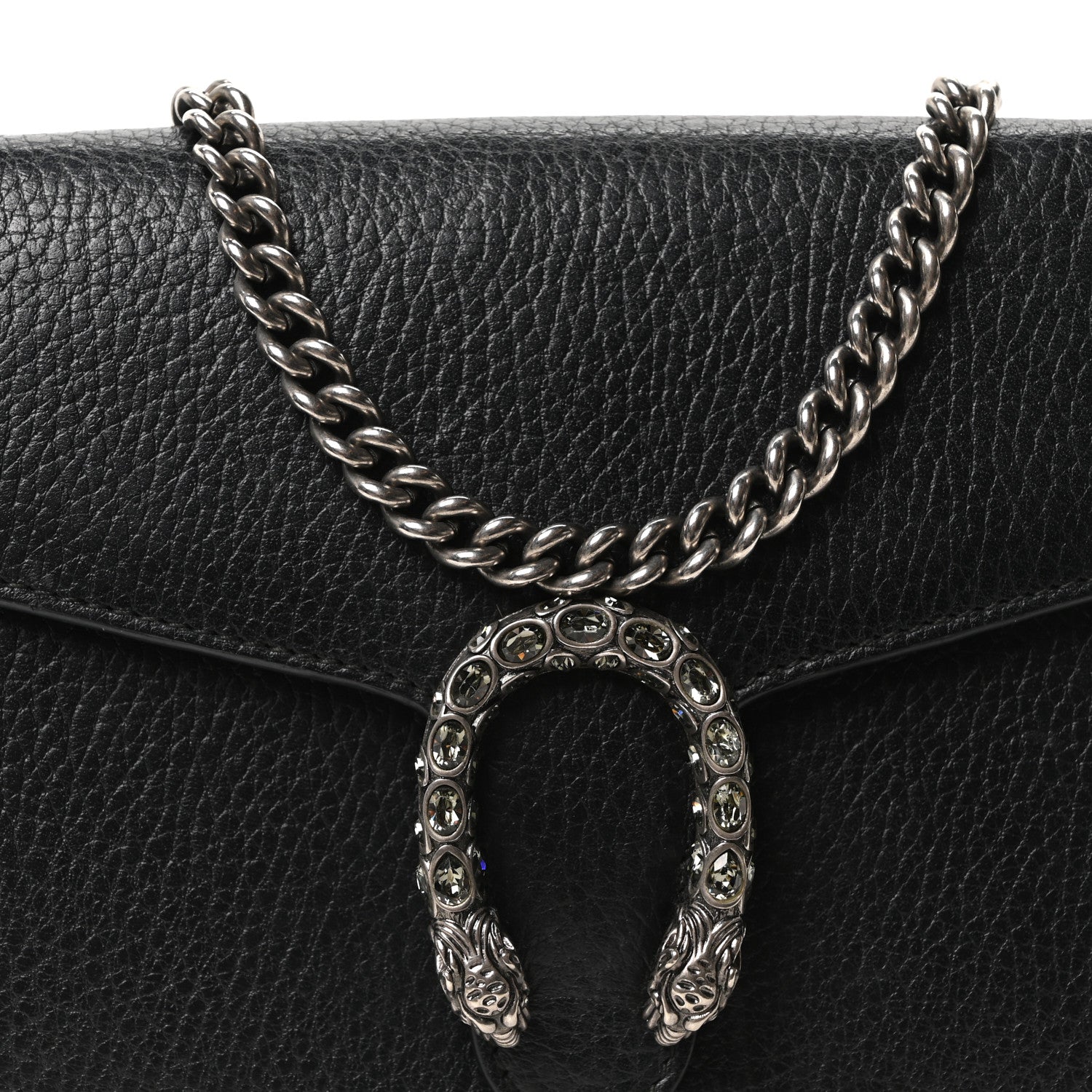 Gucci Calfskin Mini Dionysus Chain Wallet Black 7 of 9