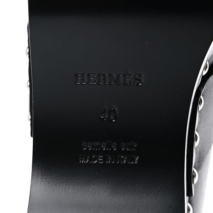 Hermes Calfskin Calya Mules 40 Black 8 of 10