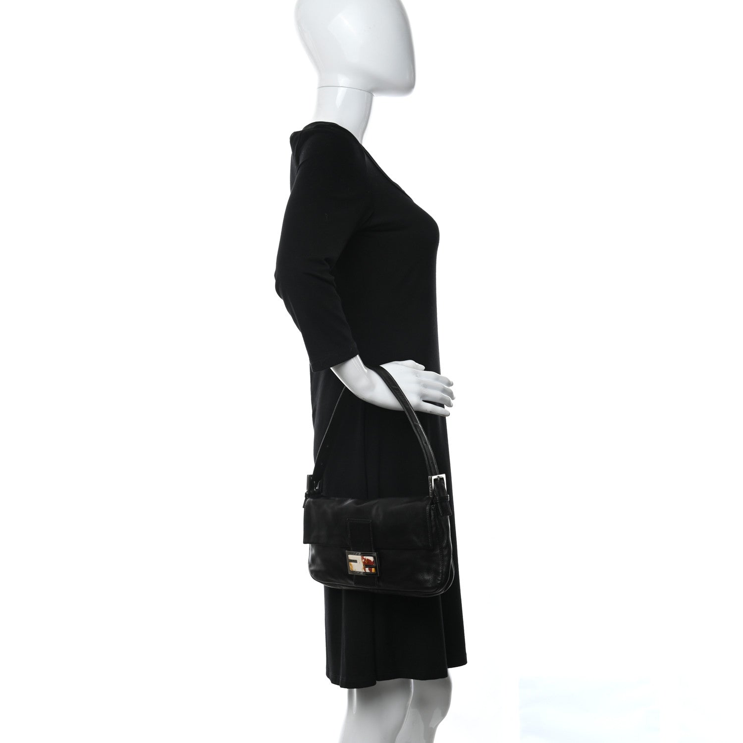 Fendi Lambskin Baguette Black 2 of 8