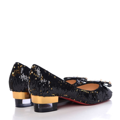 Christian Louboutin Paillettes Zerlisixtyfive 35 Caresse 36 Black Gold 4 of 8