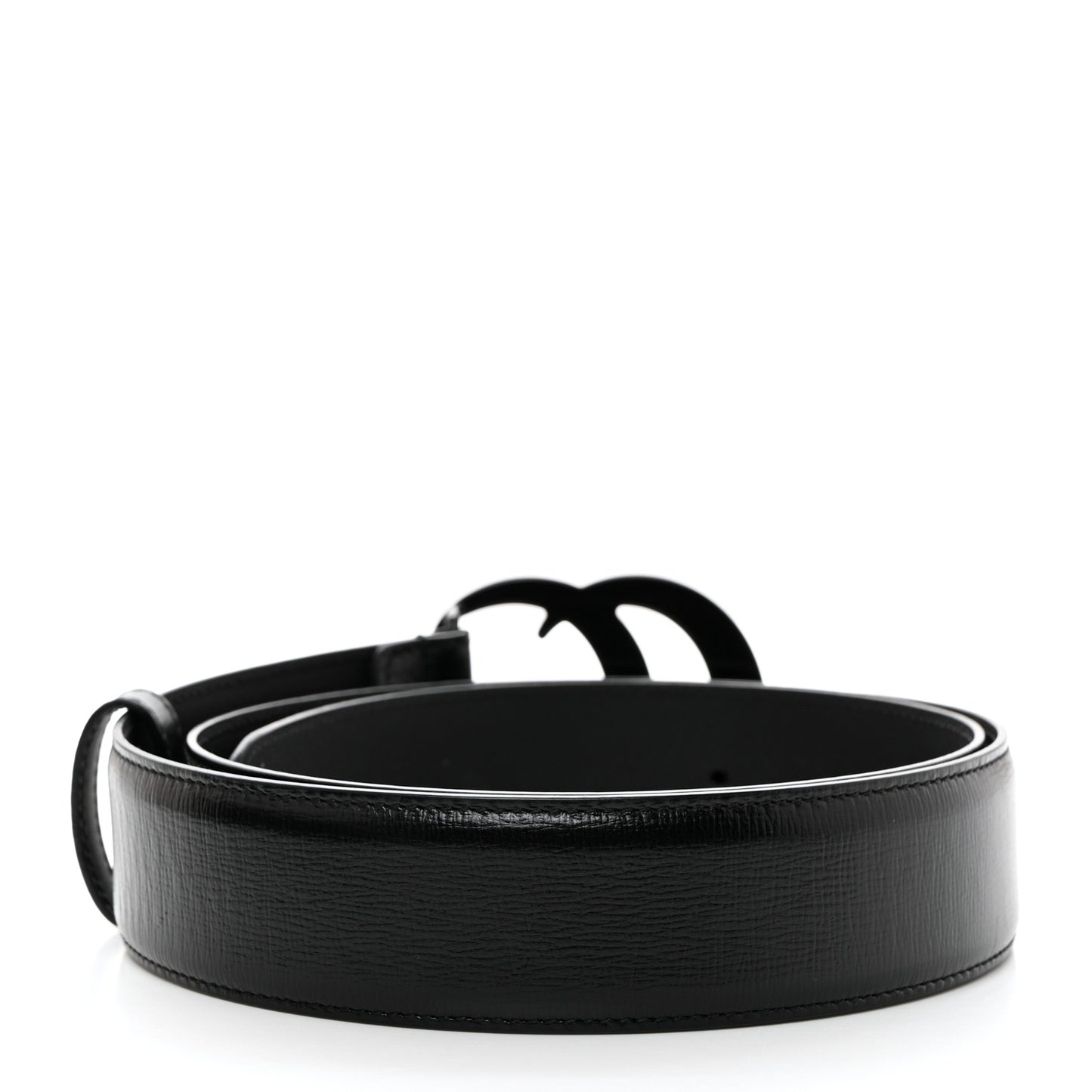 Azalea Calfskin Enamel Monochrome Double G 40mm Belt 90 36 Black