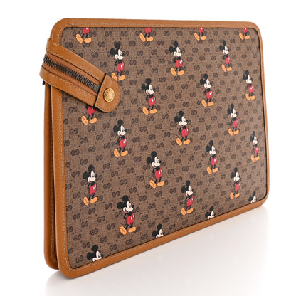 Gucci X DISNEY Mini Vintage GG Supreme Monogram Mickey Mouse Documents Holder Beige Vintage Sun Oil 2 of 10