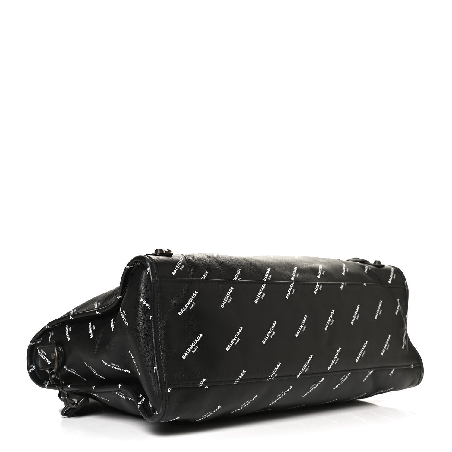 Balenciaga Veau Allover Logo Classic Hardware City Black White 4 of 12
