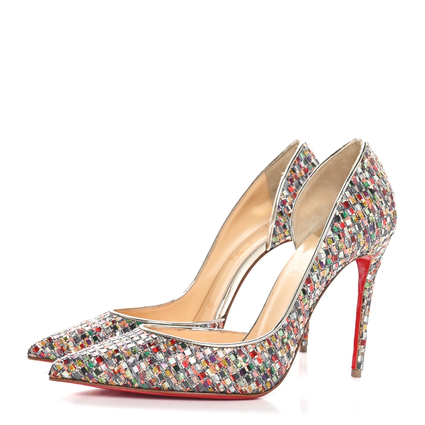 Tresse Vitraux Specchio Iriza 100 Pumps 38.5 Multicolor Silver