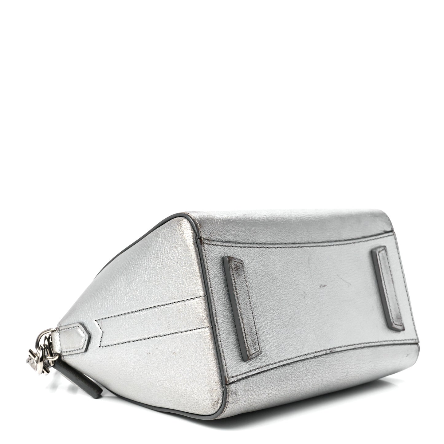 Metallic Sugar Goatskin Mini Antigona Silver
