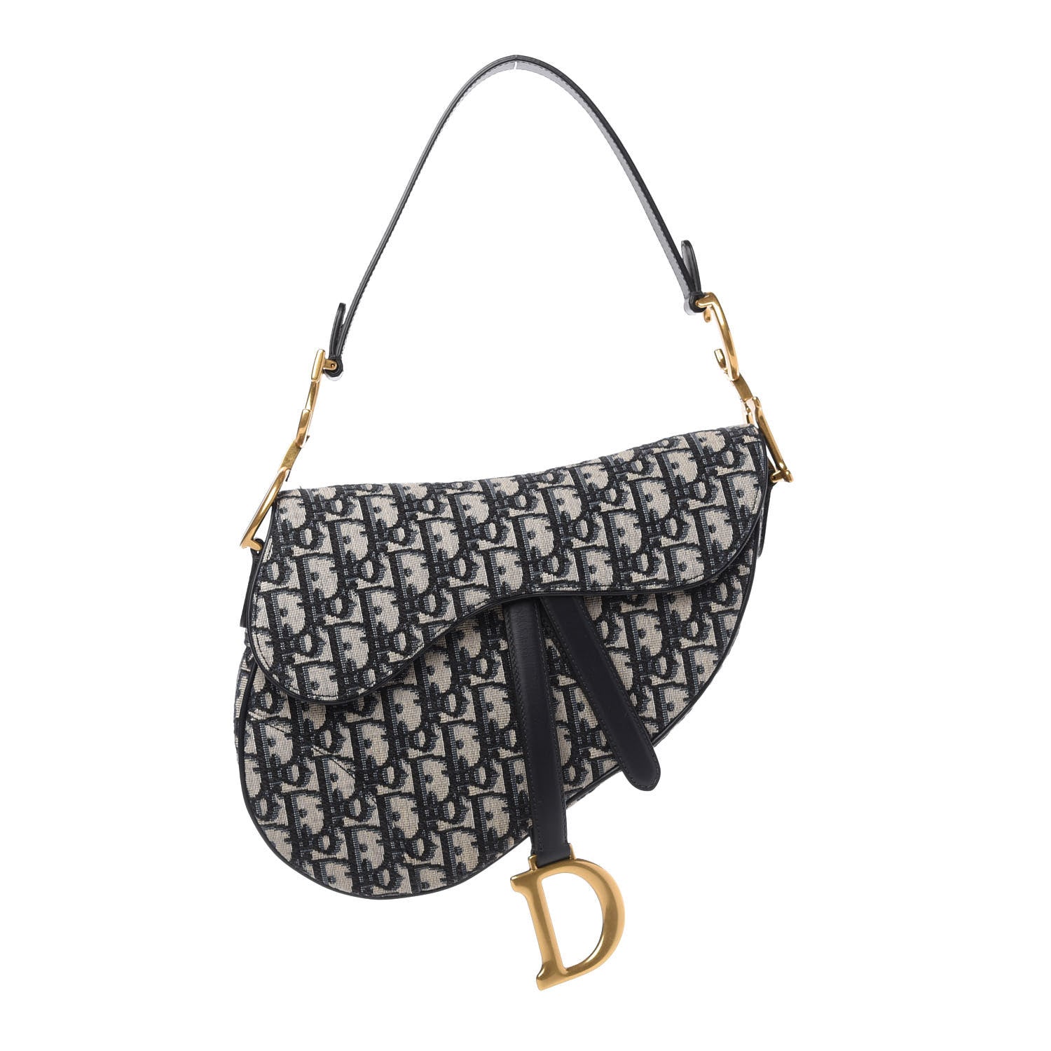 Christian Dior Oblique Saddle Bag Blue 1 of 11