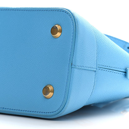 Balenciaga Signature Grained Calfskin Logo S Ville Top Handle Bag Bleu Turquoise 10 of 11