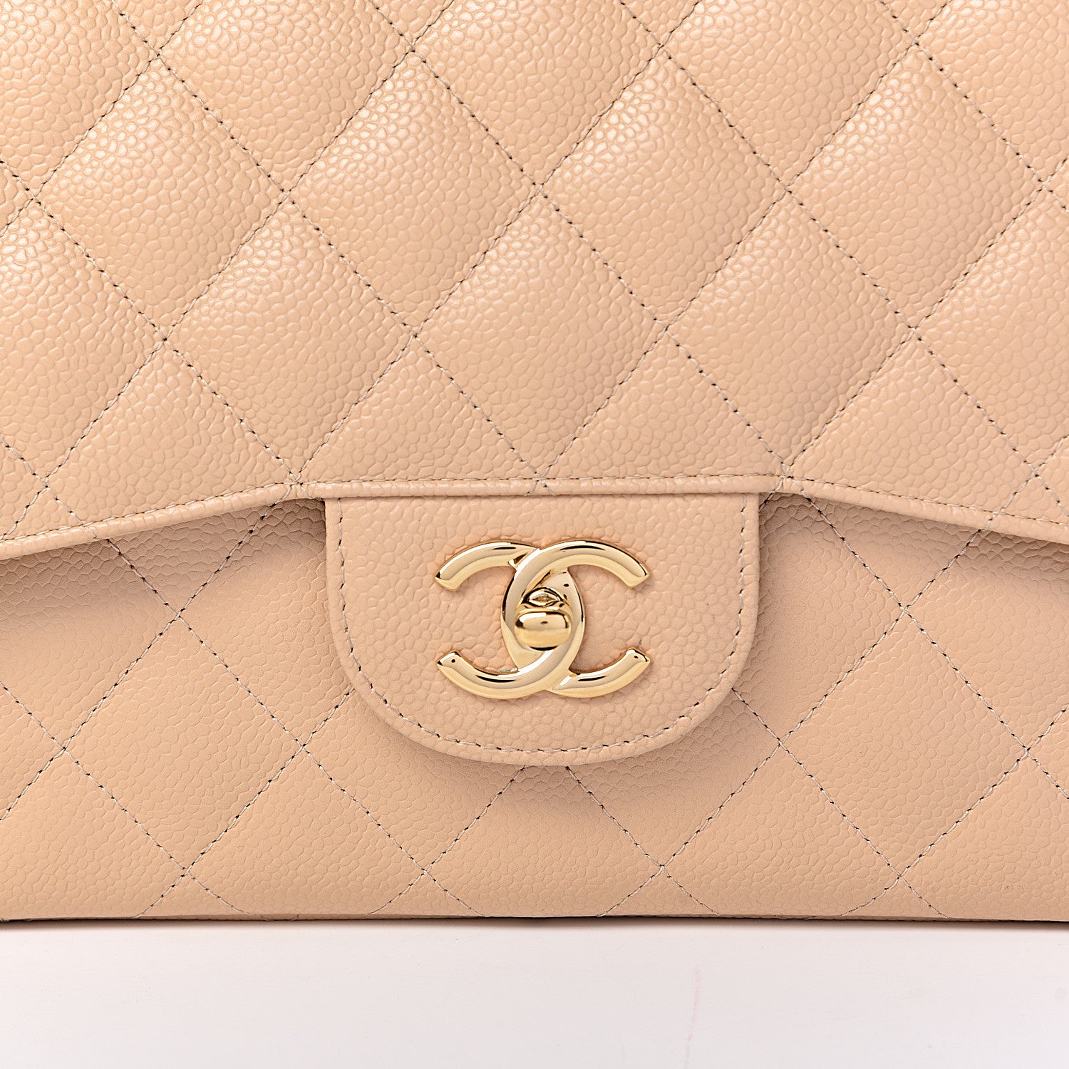 Chanel Caviar Quilted Jumbo Double Flap Beige Clair 8 of 13