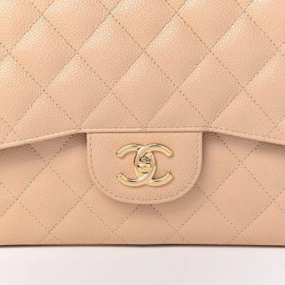 Chanel Caviar Quilted Jumbo Double Flap Beige Clair 8 of 13