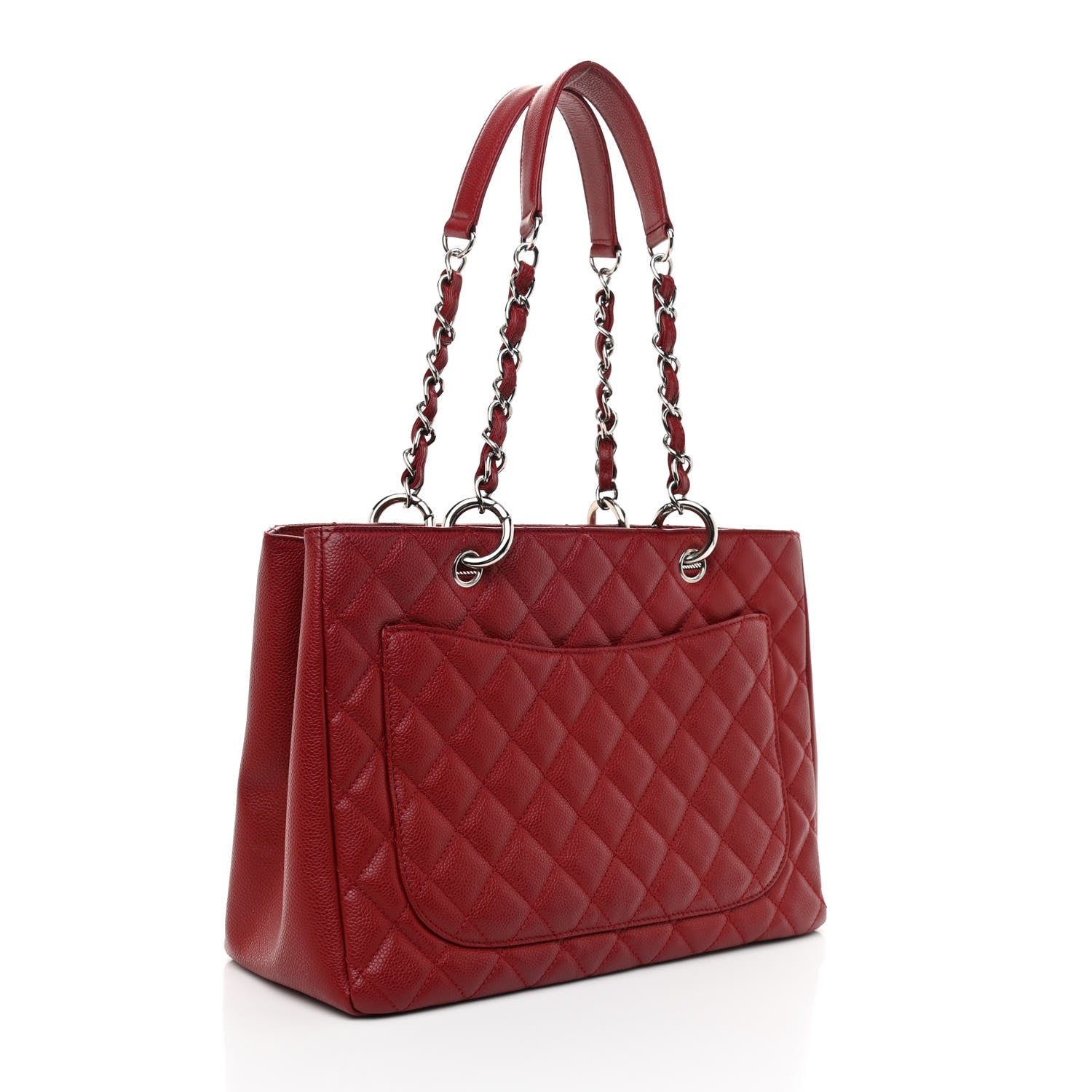 Chanel Caviar Quilted Grand Shopping Tote GST Red 2 of 10