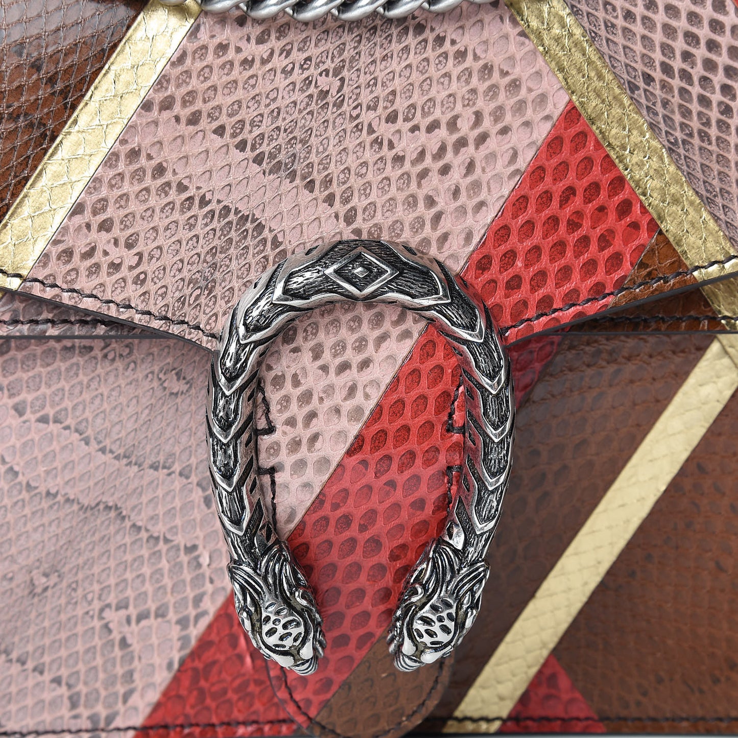 Ayers Snakeskin Chevron Small Dionysus Shoulder Bag Pink