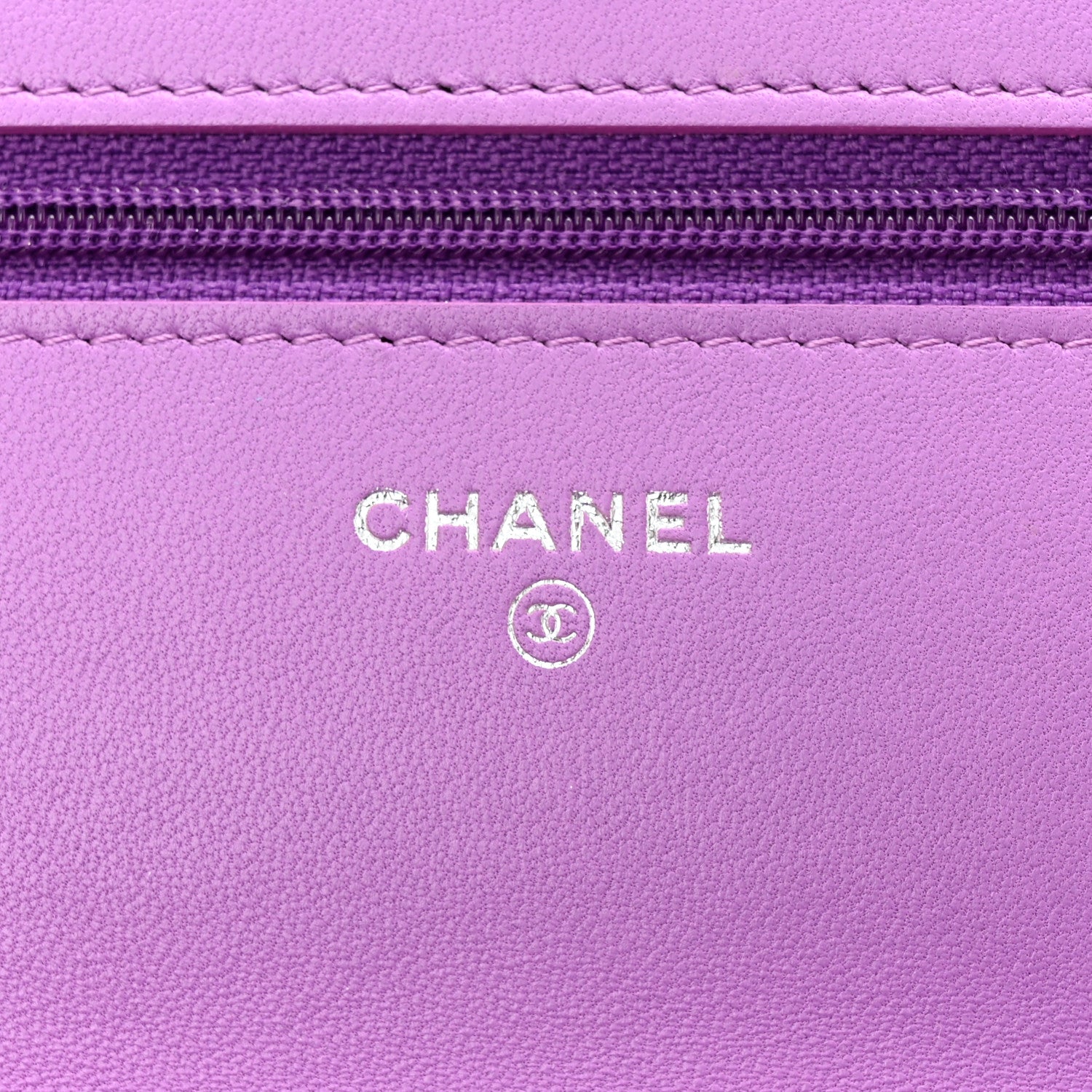 Chanel Lambskin Quilted Wallet On Chain WOC Purple 6 of 12