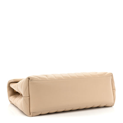 Saint Laurent Calfskin Y Quilted Monogram Medium Loulou Chain Satchel Nude Powder 3 of 20