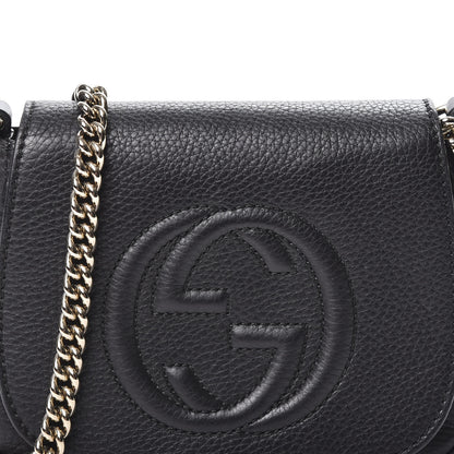 Gucci Pebbled Calfskin Small Soho Flap Crossbody Black 9 of 9