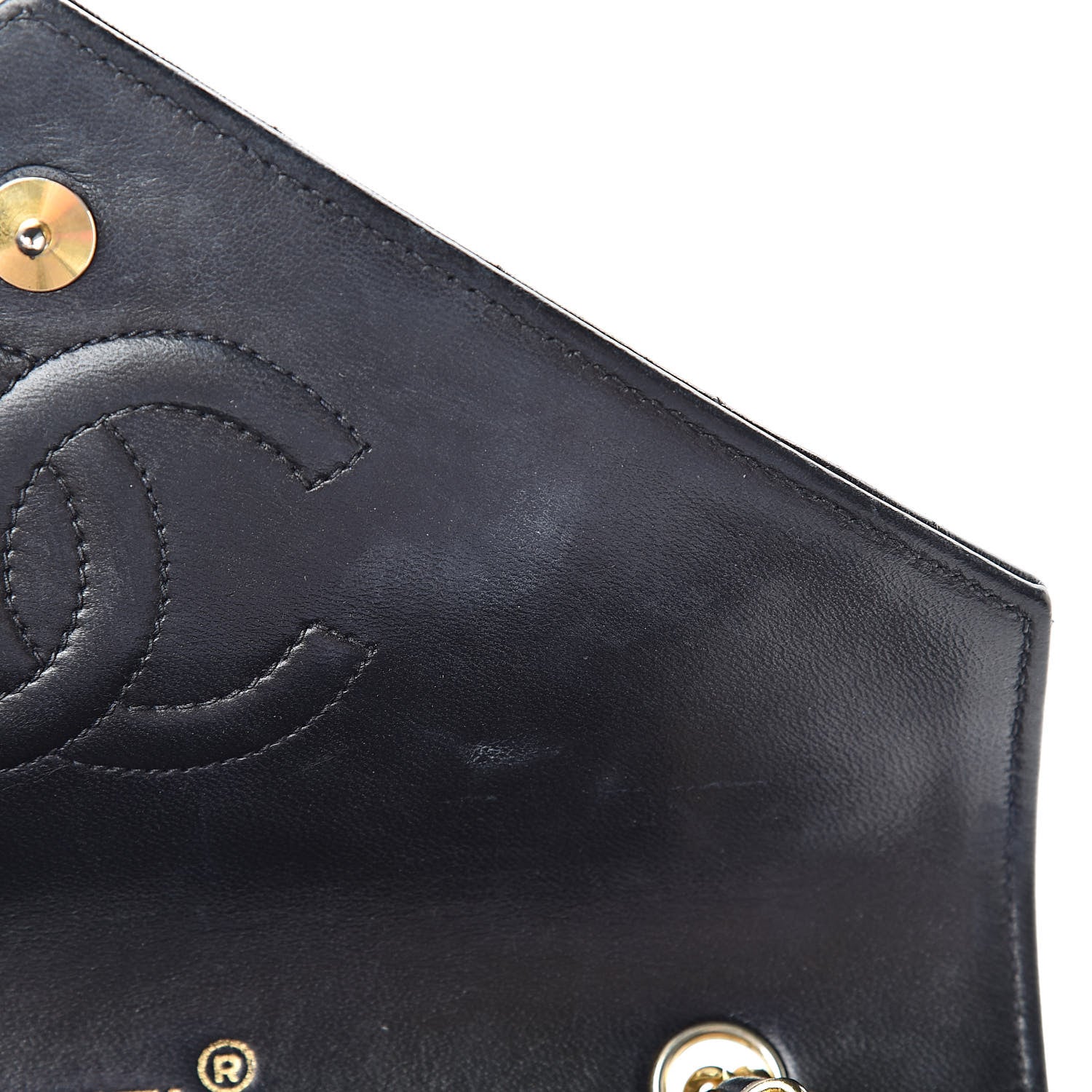 Chanel Lambskin Quilted Small Single Flap Navy 14 of 14