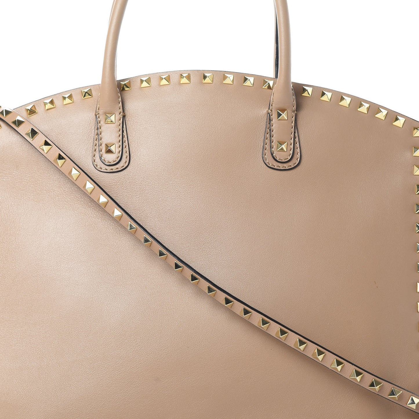 Vitello Rockstud Dome Shopper Alpaca